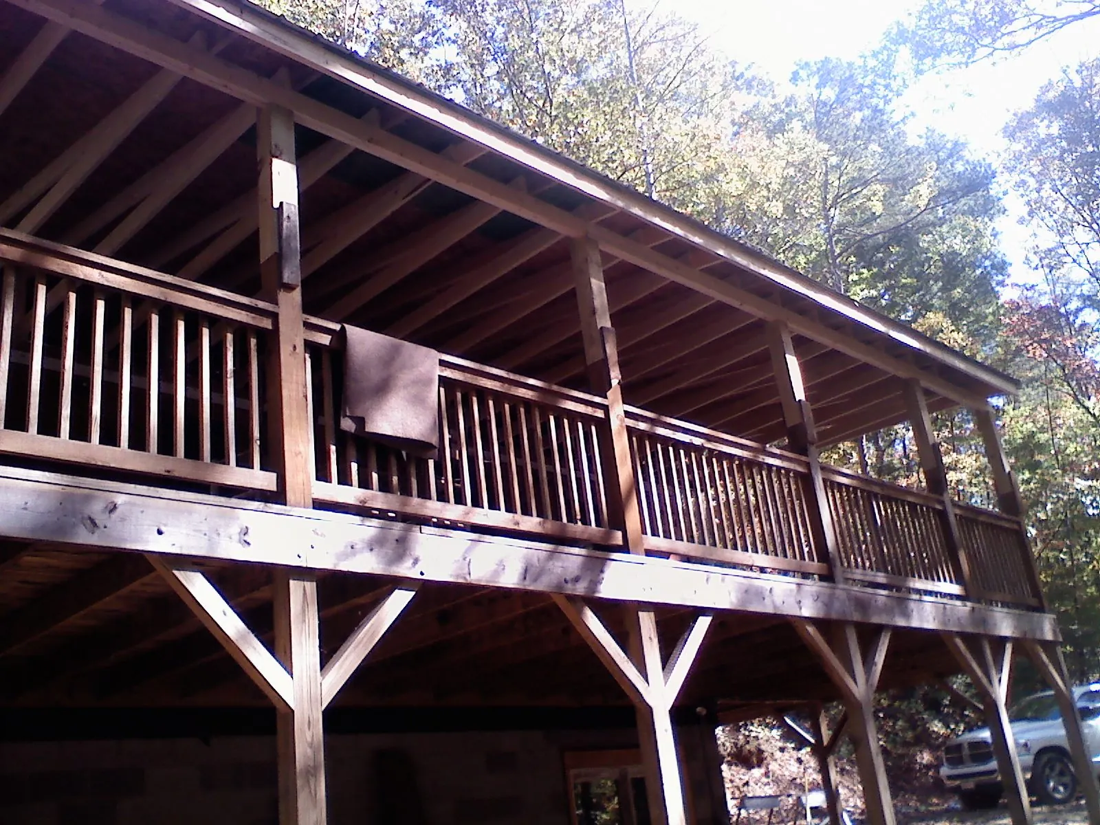 Timber framing under a new elevated porch and deck — Roof Leak Repair in Cherry Valley by Roofing Brothers